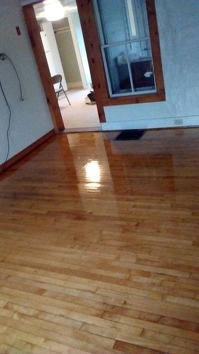 Sanded and finished wood floor