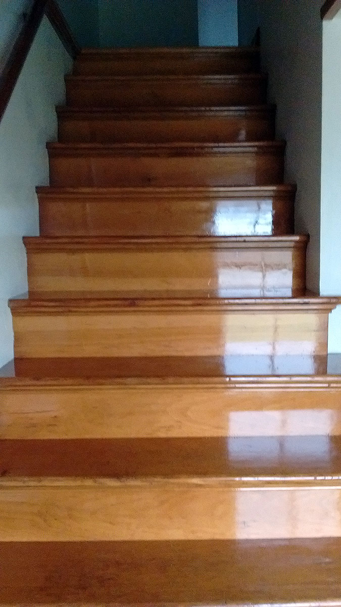 Sanded and finished stairs